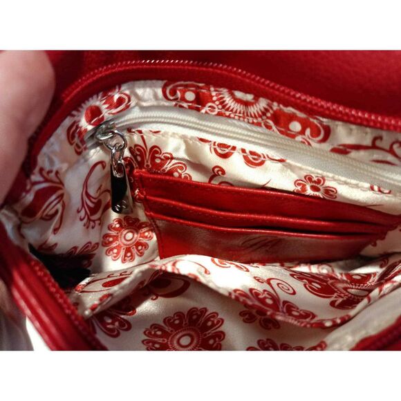 Red Messenger Crossbody Vegan Leather Grace Adele - Picture 6 of 11